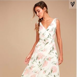 Lulus White Floral Print Maxi Dress